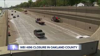 Traffic alert: Westbound I-696 to close in Oakland County this weekend