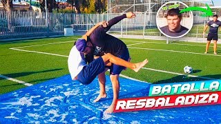 PENALTIS RESBALADIZOS con BATALLA!!!! Retos de Fútbol | SLIP 'N' SLIDE CHALLENGE