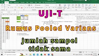 UJI T dengan rumus Pooled Varians (Excel)_jumlah sampel tidak sama dan varians homogen