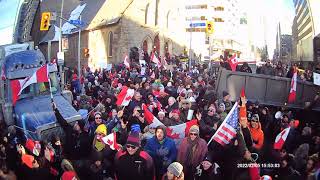 TORONTO FREEDOM CONVOY Unedited video Canadian Anthem February 5th 2022