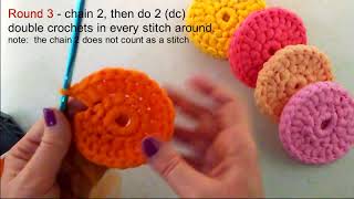 How to Crochet Round Tulle Dish Scrubber (Dish Scrubby Tutorial with Instruction Notes)