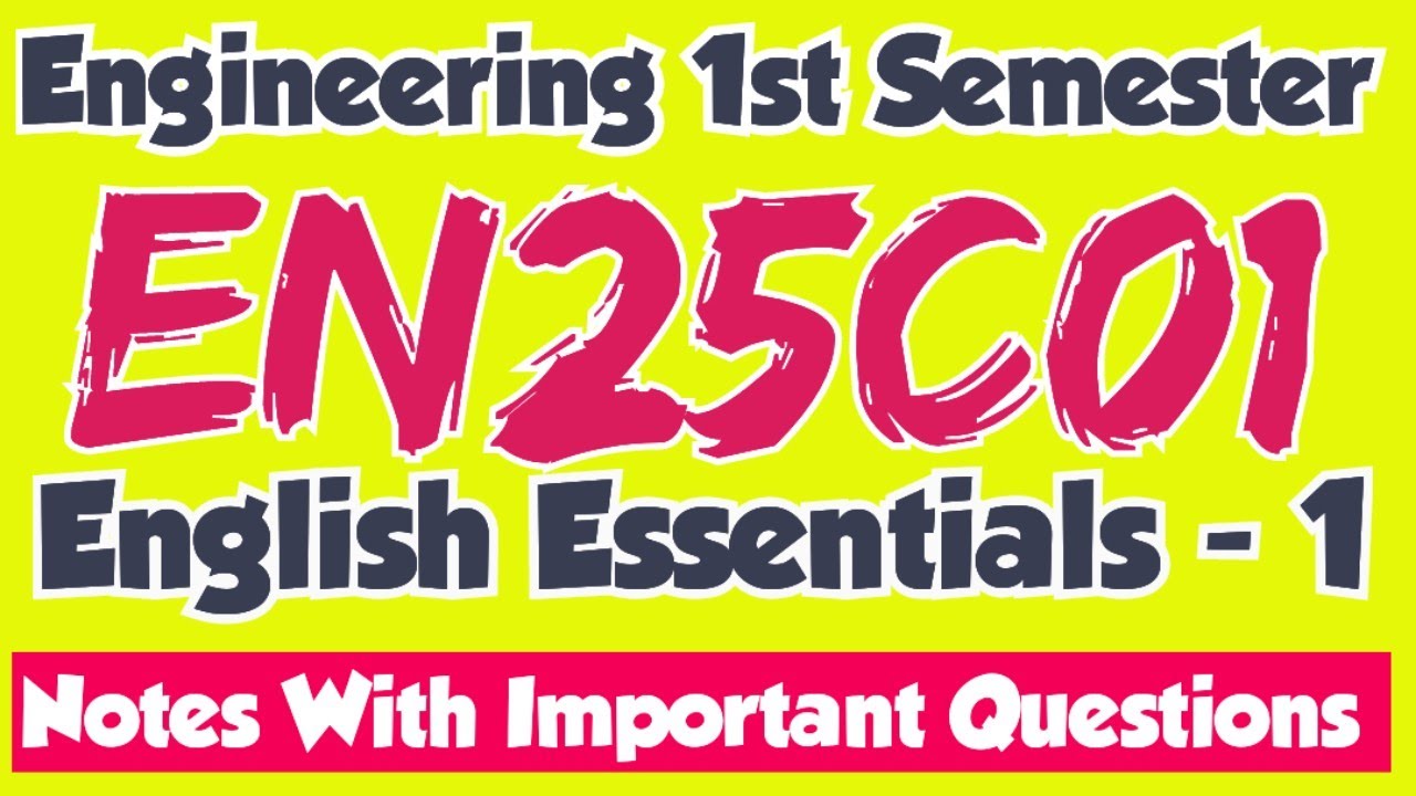 En25c01 Important Questions English Essentials 1 Notes With Important