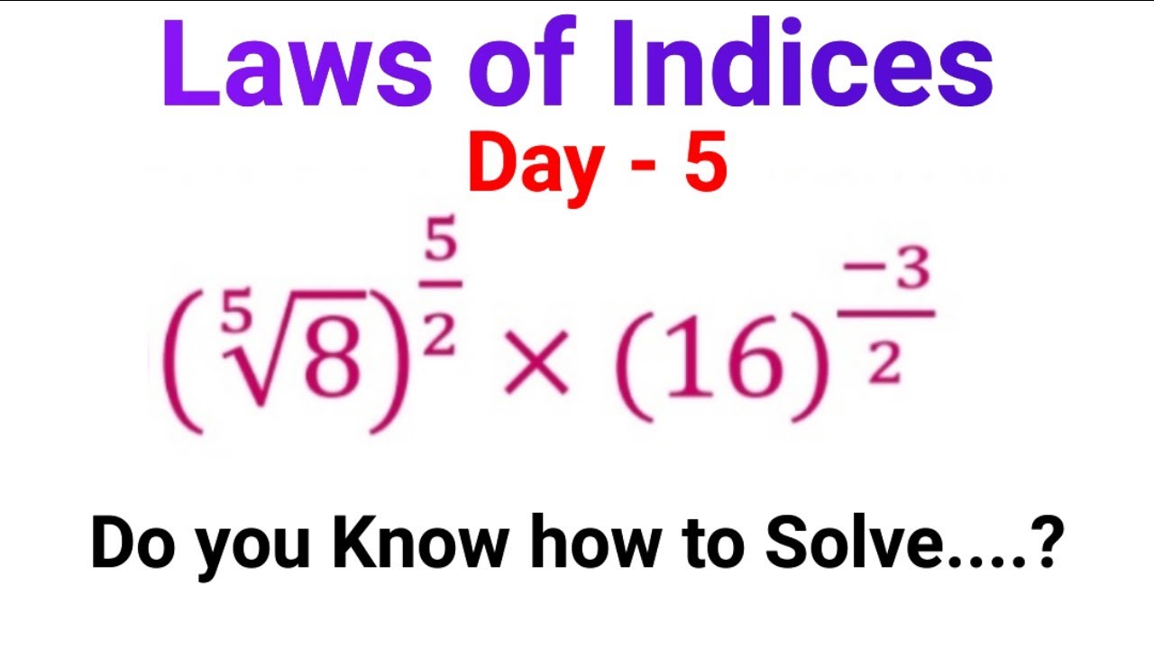 Laws Of Indices Class 9 In Hindi | West Bengal Board | Class 9 Maths ...