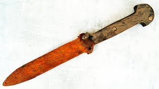 Old Rusty Handmade Dagger Knife Restoration