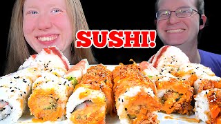 ASMR SUSHI PLATTER MUKBANG EATING SOUNDS