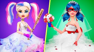 12 DIY Barbie Hacks and Crafts / Ladybag vs Harley Quinn