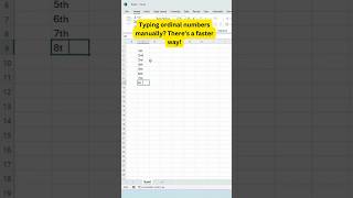 Generate Ordinal Numbers Instantly in Excel with Superscript! 🚀 #exceltips