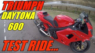 2004 Triumph Daytona 600 Test ride and Review.