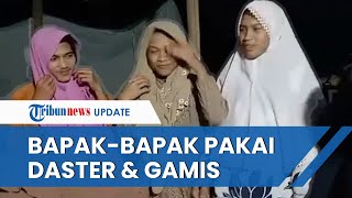 Aksi Kocak Bapak-bapak Korban Gempa Cianjur, Pakai Daster & Gamis karena Tak Ada Donasi Pakaian Pria