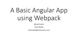 5. Learn Angular: A Basic Angular App using WebPack