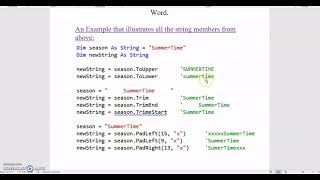 String Class Tutorial Visual Basic Part 1