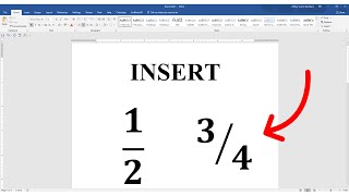 How To Type Fraction In Ms Word (Microsoft)