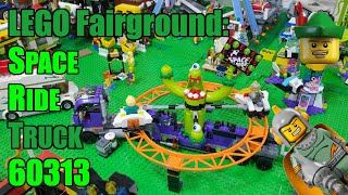 LEGO Fairground - Space Ride Truck 60313 Reviewed, Motorised, Placed 🎢🎡🎠🏹