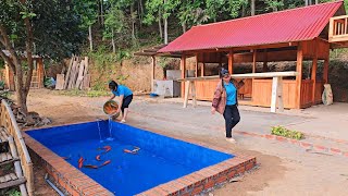 How to build a fish pond, clean and stock the new pond and make a desk