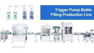 How to use ZONESUN Full Auotomatic Trigger Pump Bottle Washing Filling Capping Production Line