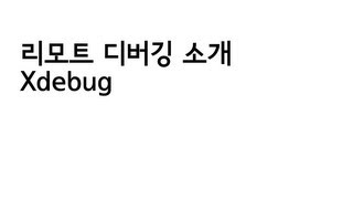 xdebug remote debugging 소개