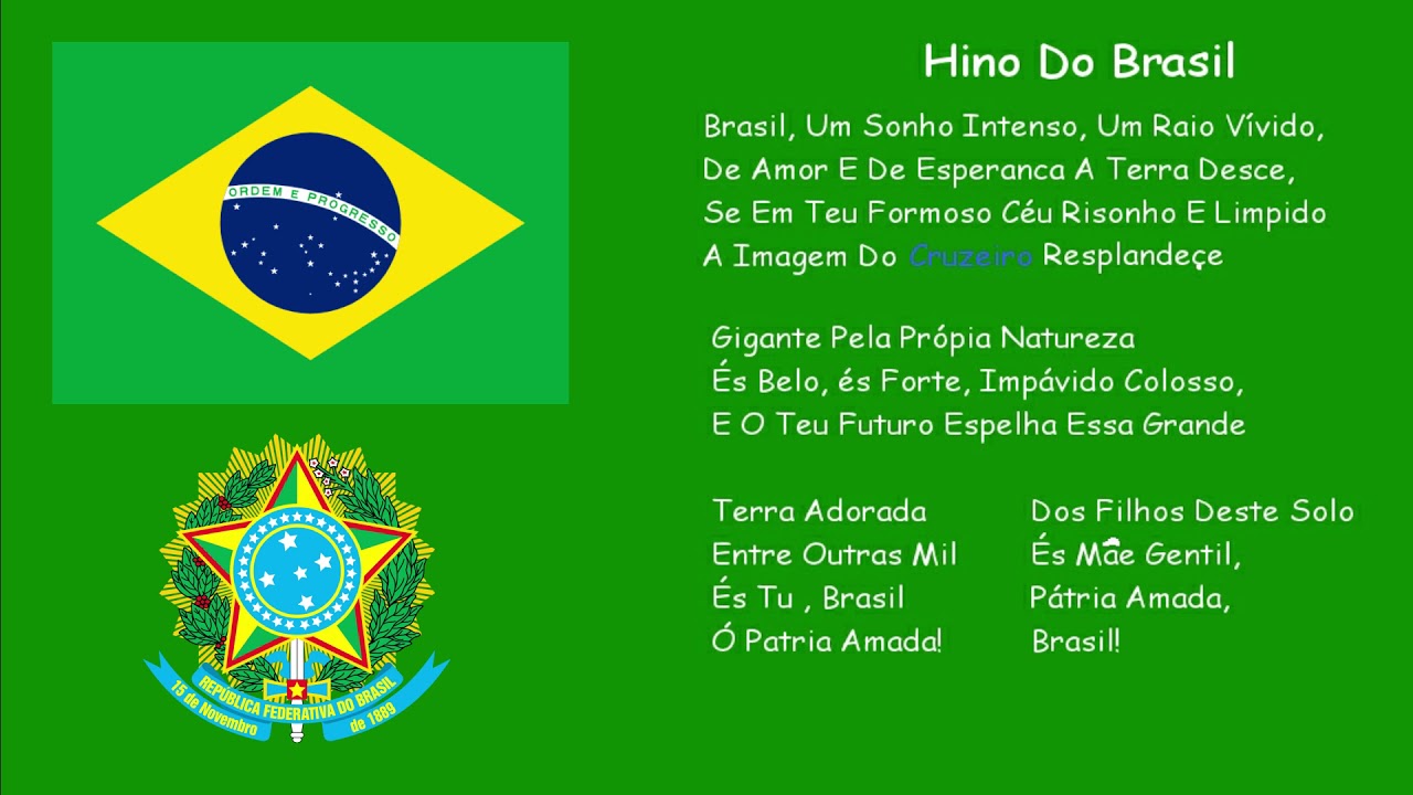 Hino Nacional Da Republica Federativa Do Brasil - Himno De La Republica ...