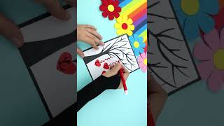 Easy and beautiful card for valentines day/valentines day card making very easy/white paper card