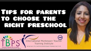 Tips To Choose The Right Pre School | Checklist Before You Choose A PreSchool | Divya Madhukar |TBPS