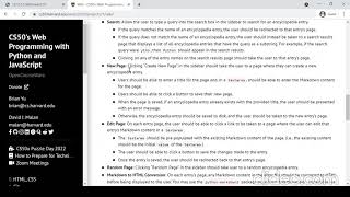 Harvard's CS50 Web Programming with Python and Javascript Course Project 1 Wiki