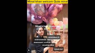Minal khan Exslusive Aiman Miral Welcom At Home👯 #aimankhan #minalkhan#miralmuneeb #shorts