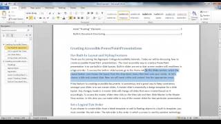 Creating Accessible Word Documents