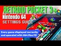 Retroid Pocket 3+ N64 Settings Guide & Gameplay | M64Plus FZ | Nintendo | Android | Retro Gaming