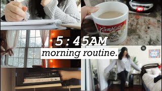 5:45AM winter college morning routine! | devotion, meditation, 8am class \u0026 more! | slow \u0026 realistic