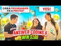 Giving $100 to College Students for Coding Questions