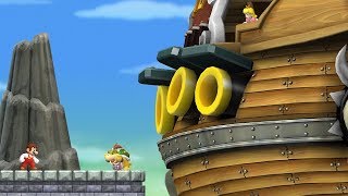 New Super Mario Bros. Wii - All Airships (Bowser Jr. Boss Battles)