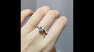 18K WHITE GOLD 1.0 CT ROUND CUT MOISSANITE ENGAGEMENT RING by Evani Naomi Jewelry