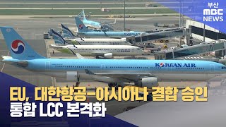 EU, 대한항공-아시아나 결합 승인..통합LCC 본격화 (2024-11-28,목/뉴스데스크/부산MBC)