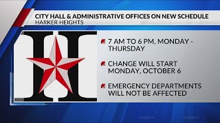 Harker Heights administravtive offices shifting to four-day work week