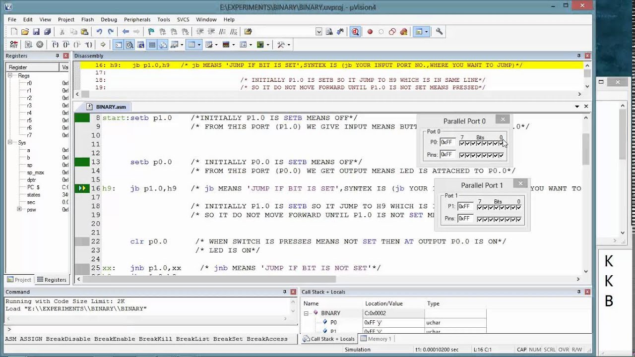 TUTORIAL FOR 8051 ASSEMBLY LANGUAGE:CONTROL LED USING BUTTON WITH ...