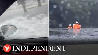 Flash flooding sparks chaos in San Diego after three inches of rain falls