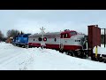 it s been 4 years since this happened.. it s a snow plow train trains plowing snowplowing