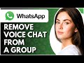 How To Remove Voice Chat From WhatsApp Group - Full Guide