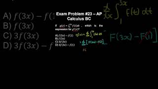 Exam Problem #23, Fundamental Theorem of Calculus - AP Calculus AB/BC