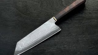 Handmade Japanese Bunka Chef Knife, San Mai Damascus Knife, Razor Sharp Kitchen Knife