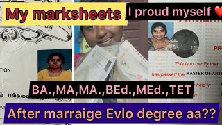 My marksheets revealed 😎After marriage Evlo degree aa??💪#hi Nanbarkalae#