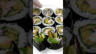 Cooking healthy and delicious eggplant kimbap