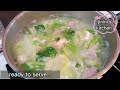 chinese recipe gai choy or chinese mustard with slice pork and salted egg soup