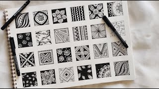 24 Easy Mandala Patterns For Beginners || 24 zentangle patterns || Doodle Patterns, Mandala Patterns