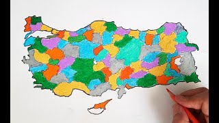 Türkiye illeri haritası çizimi / Türkiye haritası nasıl çizilir