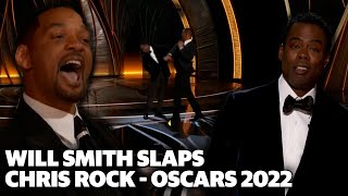 Will Smith Slaps Chris Rock After Jada Smith Hair Joke at the 2022 Oscars