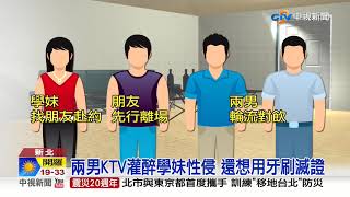 兩男KTV灌醉學妹性侵 還想用牙刷滅證│中視新聞 20190920