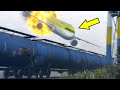 Plane Crash Into Train With Oil Tanker Wagons In GTA 5 (Aviation Accident And Train Derailment)