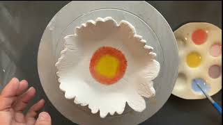 Creating Stunning Flower Impressed Ceramic Plates with Underglaze Wash Techniques