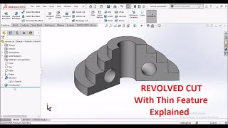SolidWorks | Revolved Cut with Thin Feature Explained | Basic Tutorial for Beginners