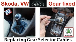 Skoda rapid, Audi, Volkswagen Vento stuck or hard gear fix | replacing gear selector Cables | Part 1